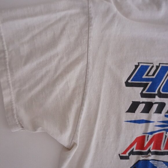 VTG Y2K Fruit Of The Loom Stock Car 400 Mile  Race Irish Hills White T-Shirt L - Picture 9 of 13